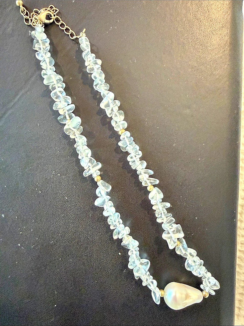 Clear Beaded Pendant Necklace